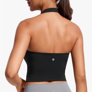 CRZ YOGA Butterluxe Halter Longline Sports Bra - Padded Yoga Crop Top/Tank